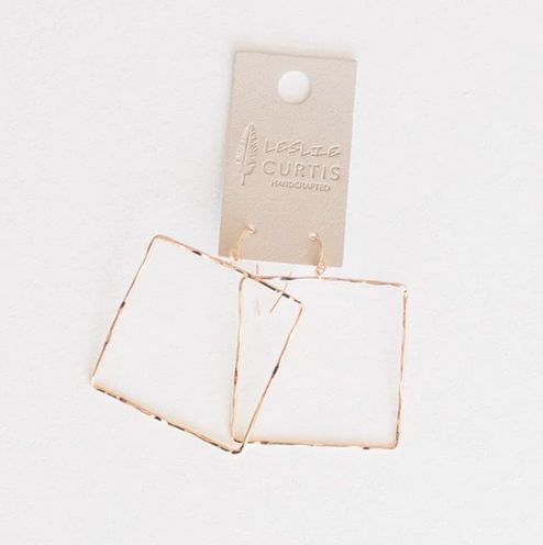 Callie Gold Hammered Square Earrings