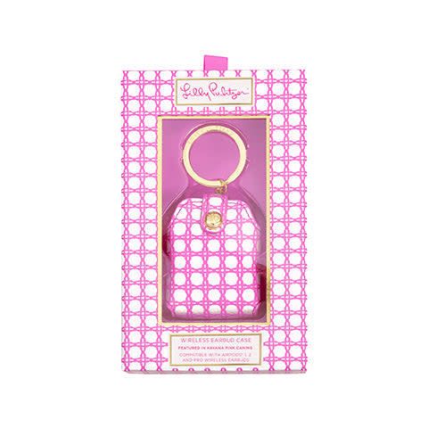 Wireless Earbud Case- Havana Pink Caning