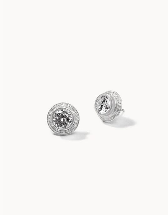 Sparkle Stud Crystal Earrings Silver