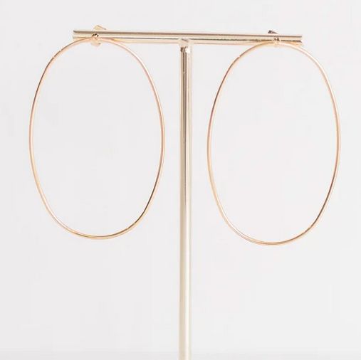 Kourtney Gold Oval Hoop Earrings 2.5 in