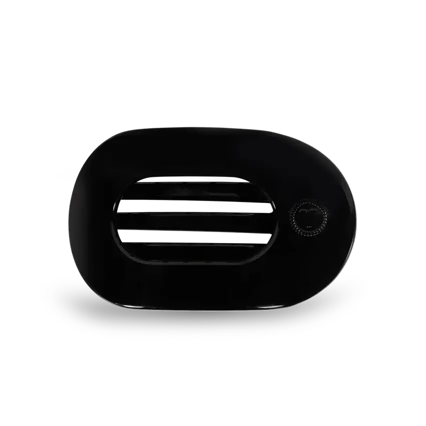 Small Flat Round Clip Jet Black