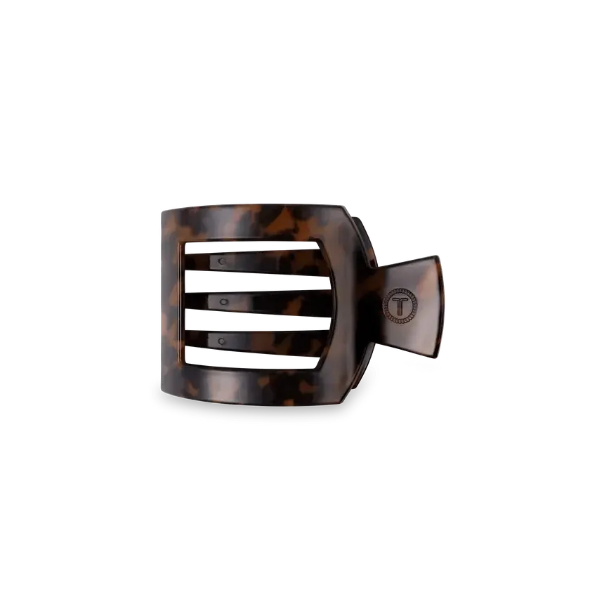 Small Flat Square Clip Tortoise