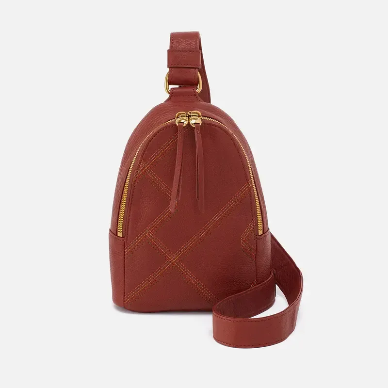 Fern Leather Sling Pebbled Leather Rust
