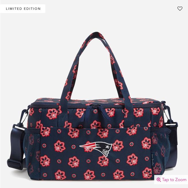 Cooler: Nautical Blue/Red Bandana w/ New England Patriots