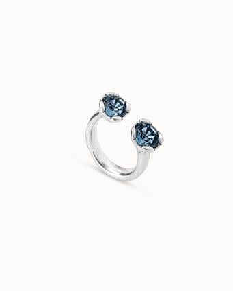 Silver Aura Blue Ring Size 8.5