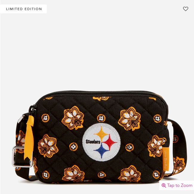 RFID Small Stadium Crossbody: Black/Yellow Bandana w/Pittsburgh Steelers