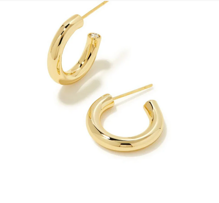 Colette Huggie Hoop Earrings Gold Metal