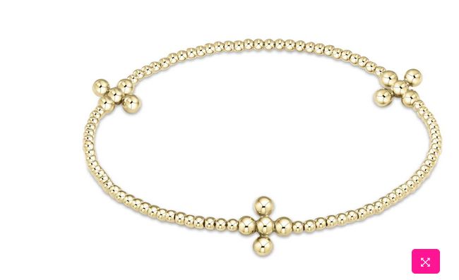 Signature Cross Gold Pattern 2mm Bead Bracelet 3mm Gold