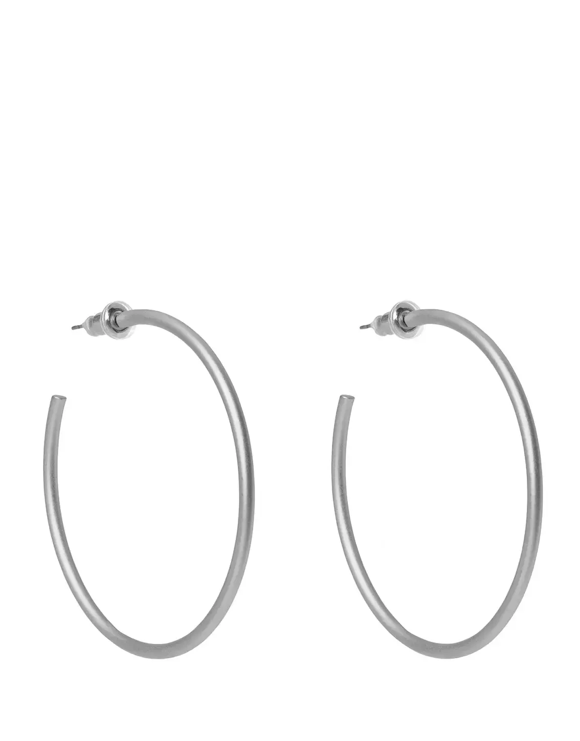 Fine Line Hoop Earrings Silver