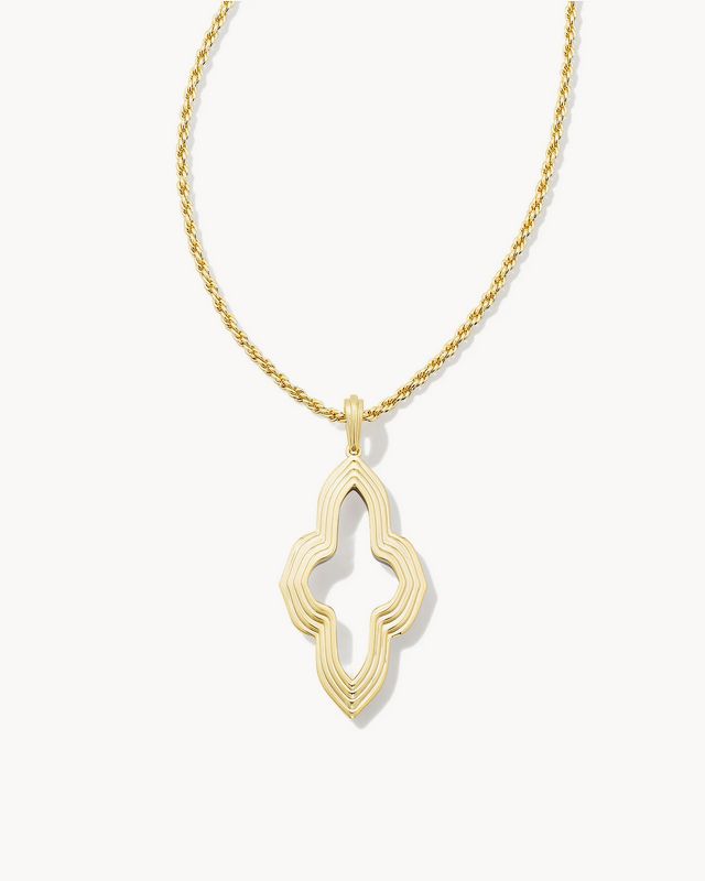 Necklace Abbie Small Long Pendant Mixed Metal