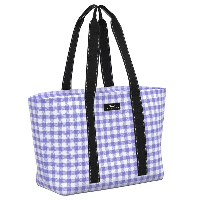Out N About Zip Top Tote Amethyst &amp; White