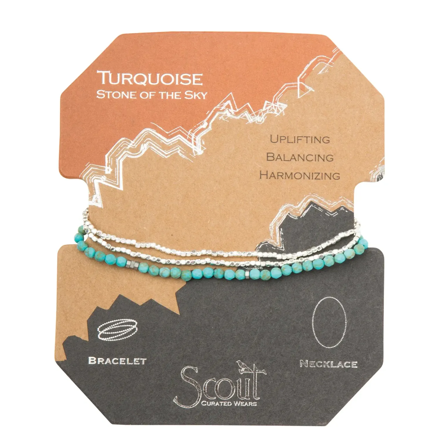 Delicate Stone Wrap Bracelet /Turquoise/Silver