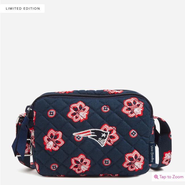 RFID Small Stadium Crossbody: Nautical Blue/Red Bandana w/ New England Patriots
