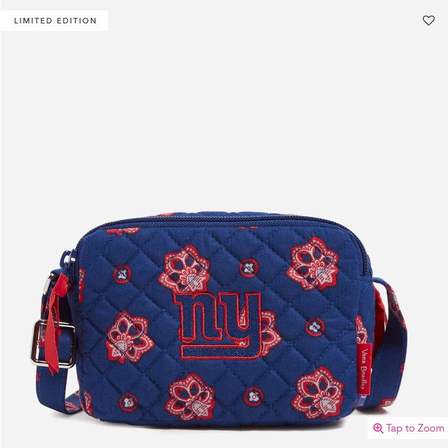 RFID Small Stadium Crossbody: Dark Blue/Red Bandana w/ New York Giants