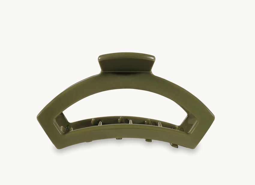 Open Tiny Hair Clip Olive