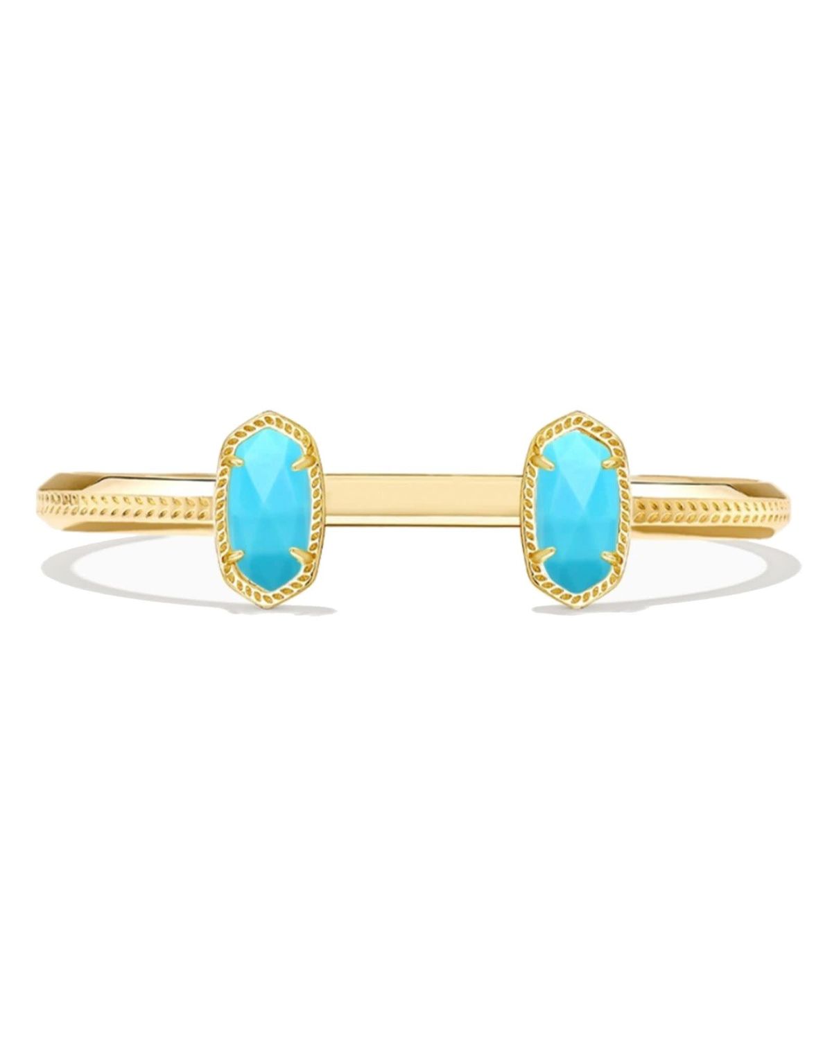 Elton Cuff Bracelet Turquoise Magnesite Gold