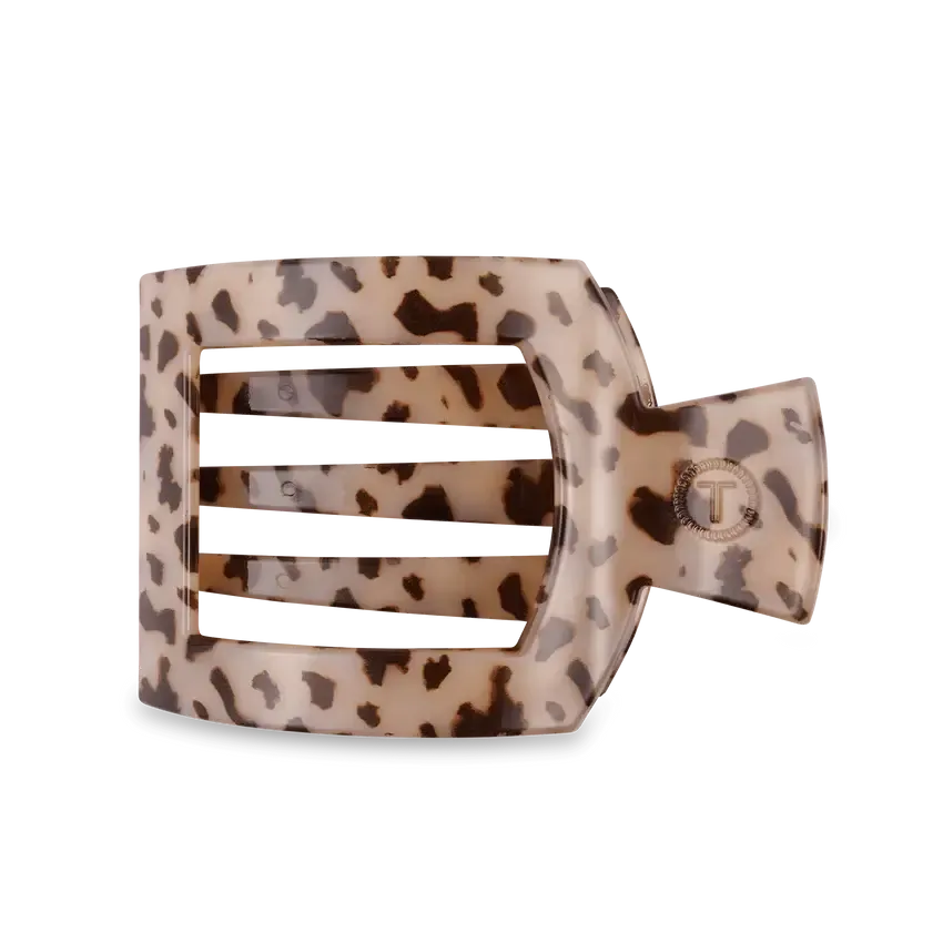 Large Flat Square Clip Blonde Tortoise