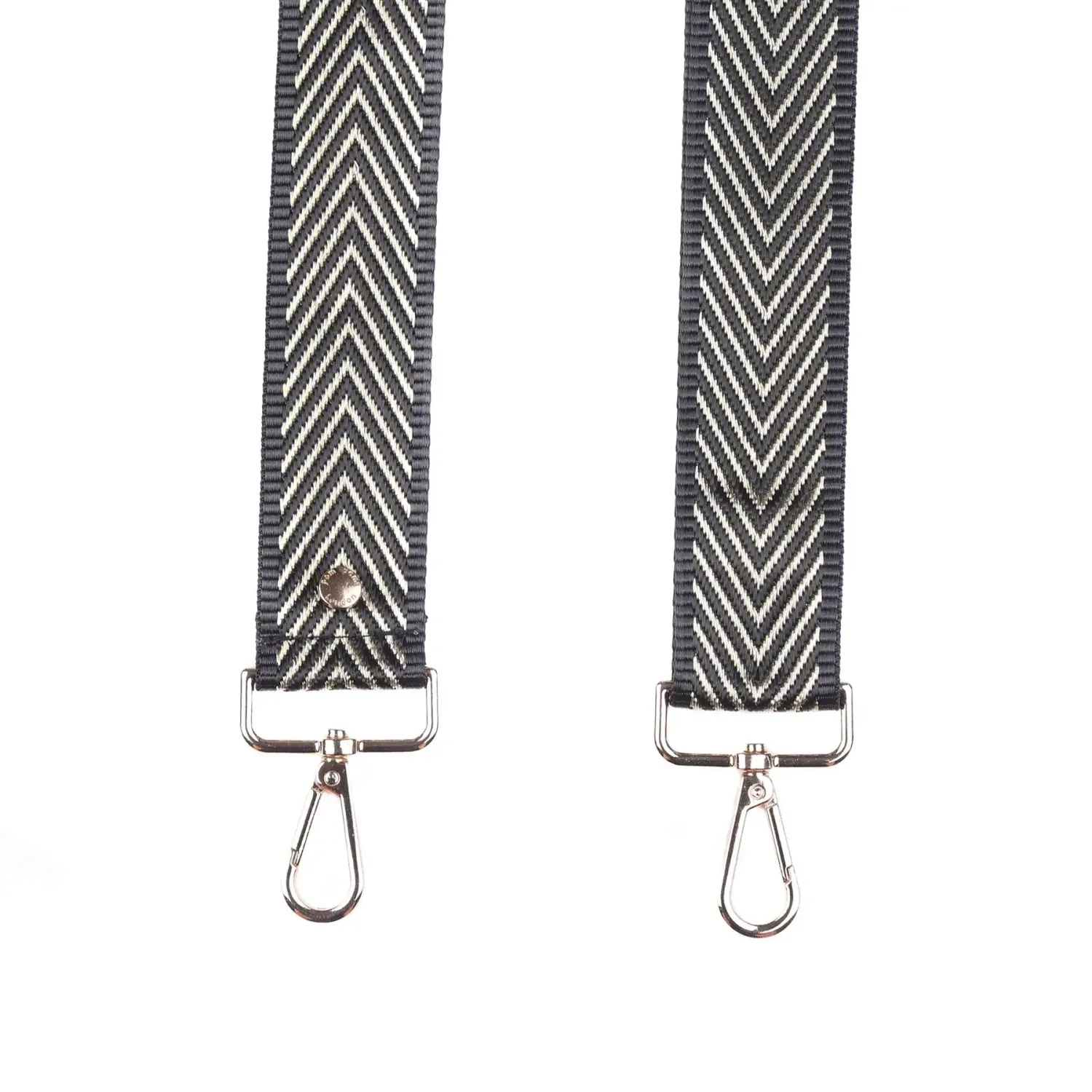 Pom Pom Strap Gold Herringbone
