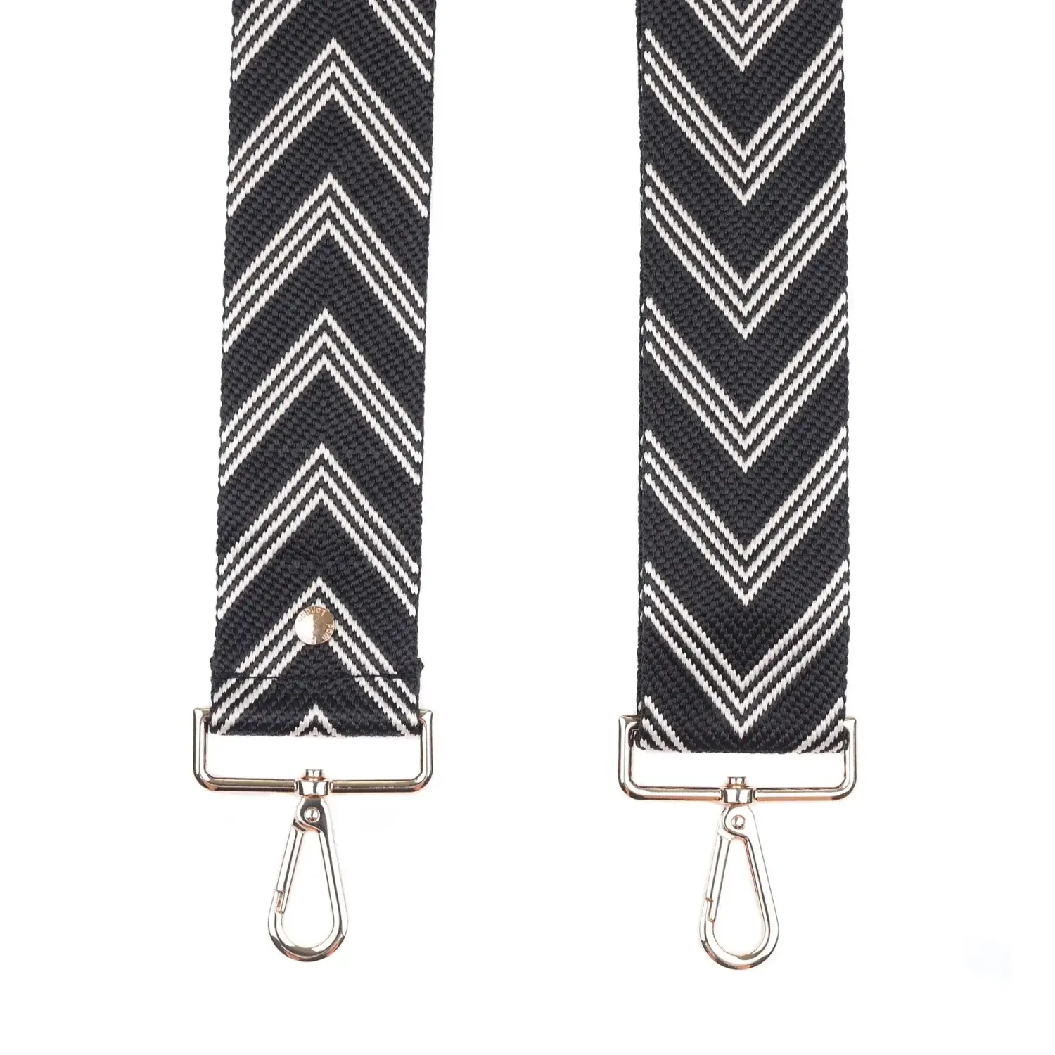 Pom Pom Strap Black Chevron