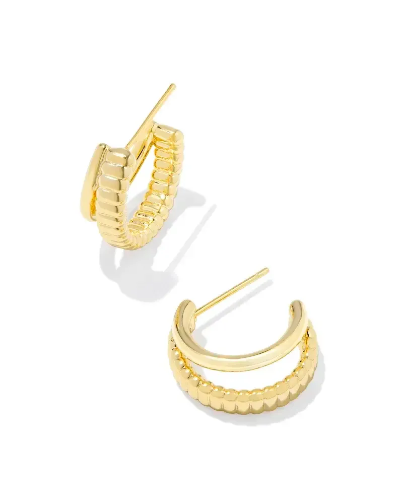Layne Huggie Earring in Gold Metal