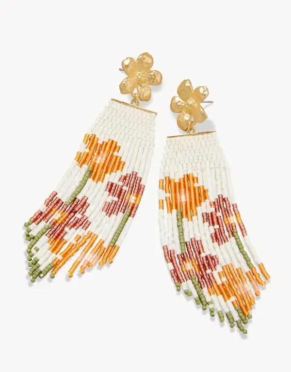 Bitty Bead Earrings Floral Stems