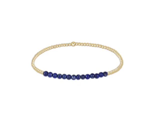 Gold Bliss 2mm Bead Bracelet Lapis