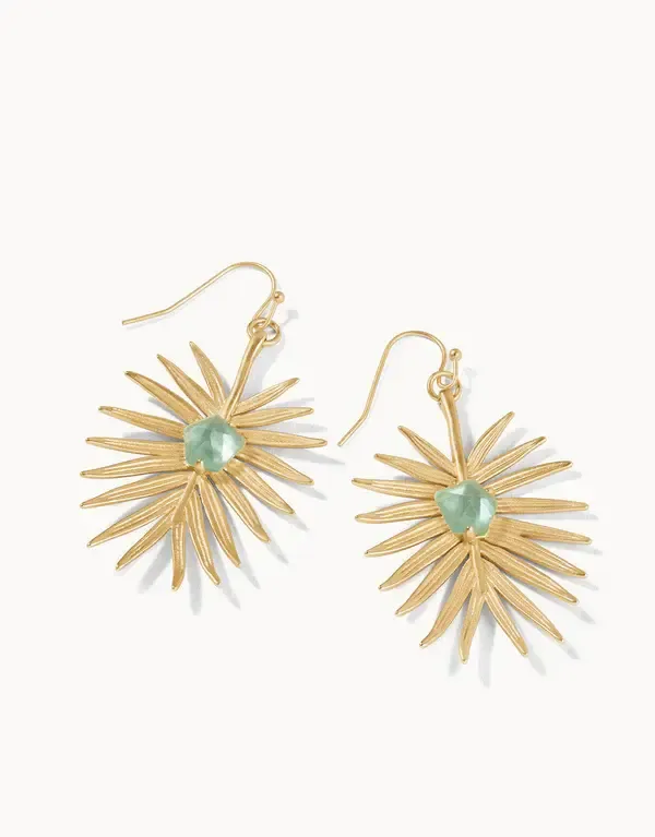 Palm Earrings Aqua Pearlescent