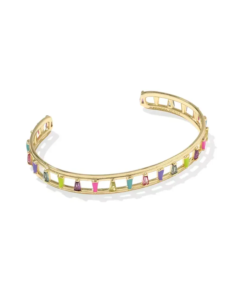 Kelsey Cuff Bracelet Gold Multi Mix S/M