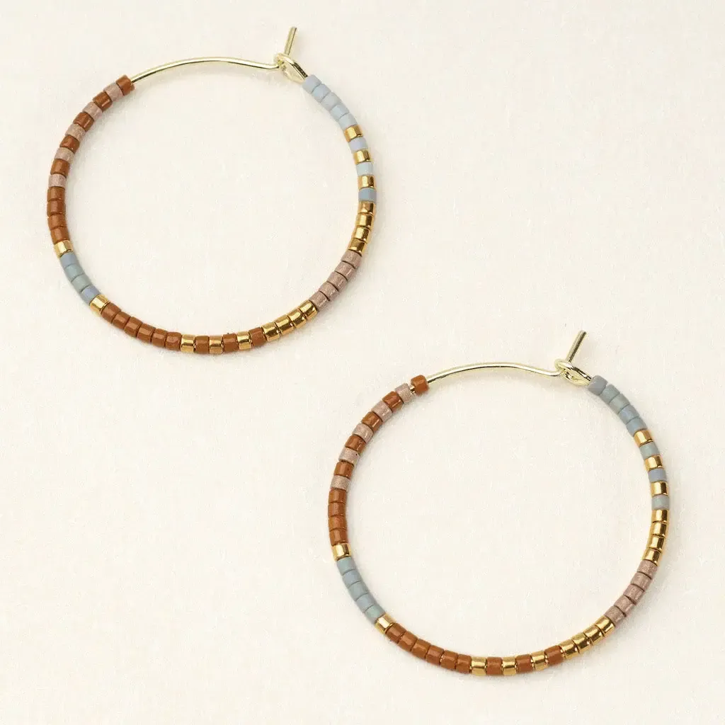 Earrings Miyuki Small Hoop Desert Multi Gold
