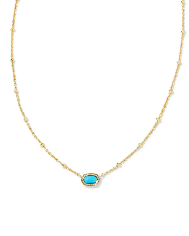 Mini Elisa Satellite Pendant Necklace Gold Turquoise