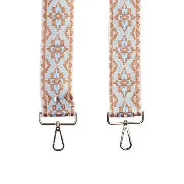 Pom Pom Strap Tan BlueTapestry