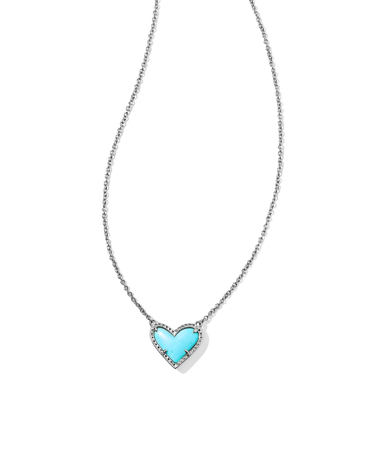 Ari Heart Pendant Necklace Turquoise Magnesite Silver