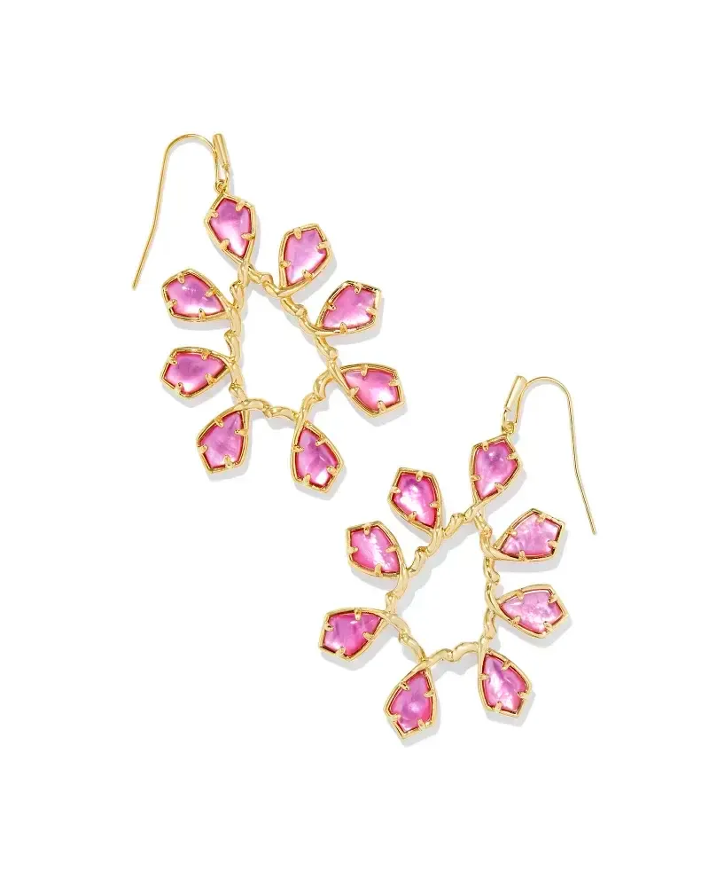 Camry Open Frame Gold Earrings in Azalea Illusion