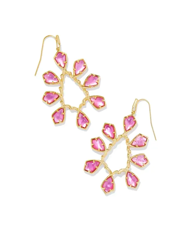 Camry Open Frame Gold Earrings in Azalea Illusion