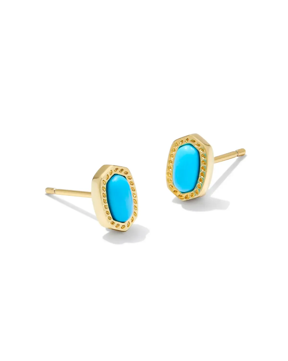 Mini Ellie Stud Earrings Turquoise Gold