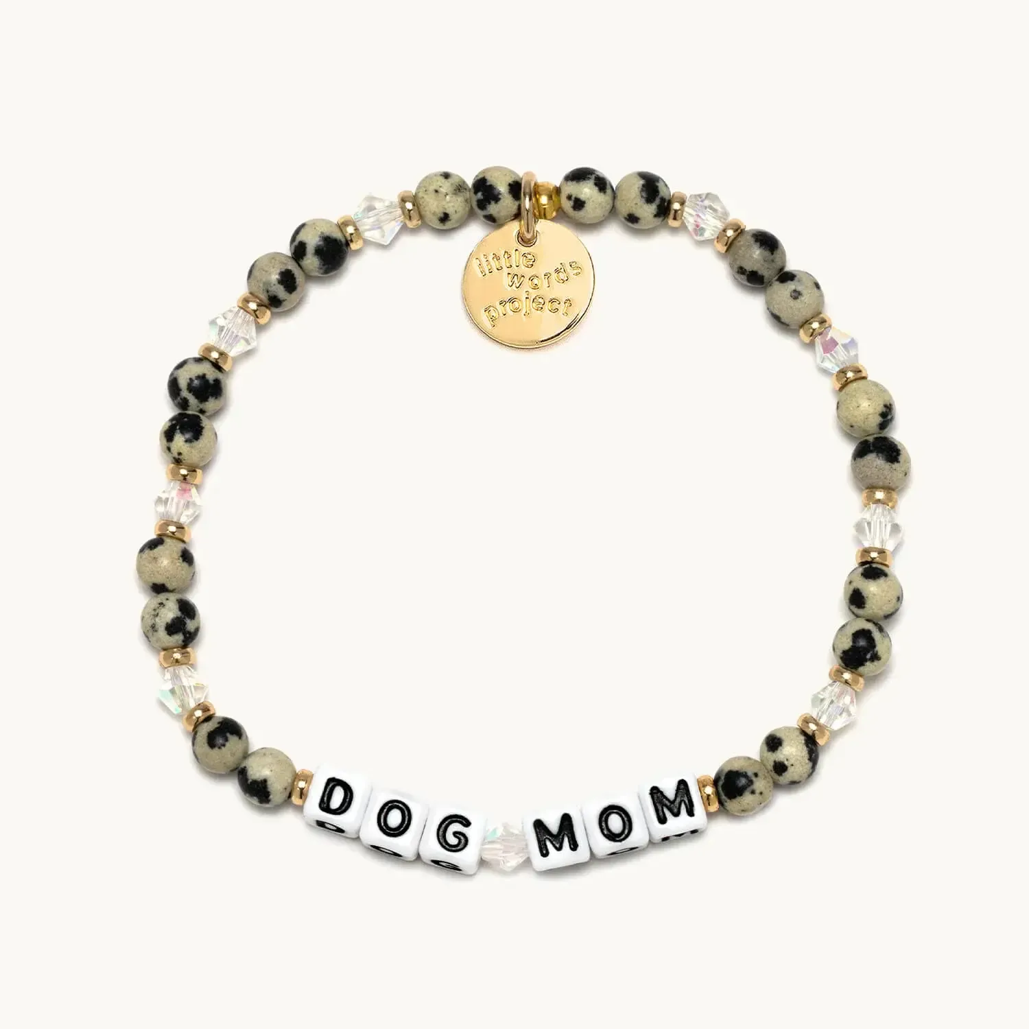 Dog Mom Beaded Bracelet Cookies and Cream