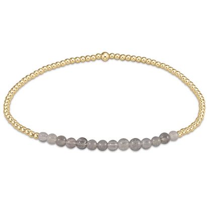 Gold Bliss 2mm Bead Bracelet Labradorite