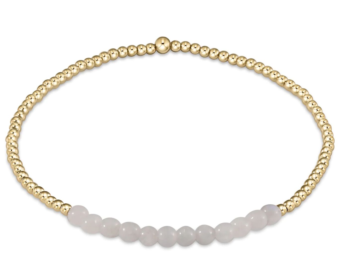 Gold Bliss 2mm Bead Bracelet Moonstone