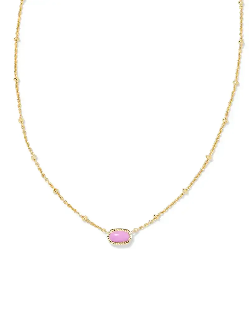 Mini Elisa Satalite Pendant Necklace Gold Fuchsia Magnesite