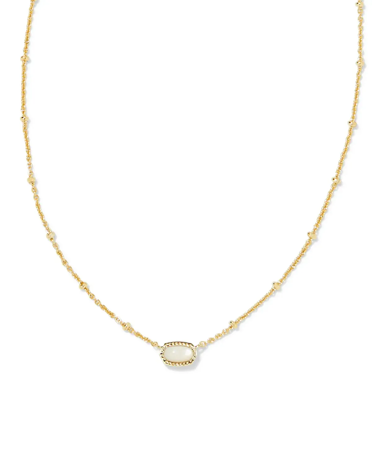 Mini Elisa Satellite Pendant Necklace Gold Ivory MOP