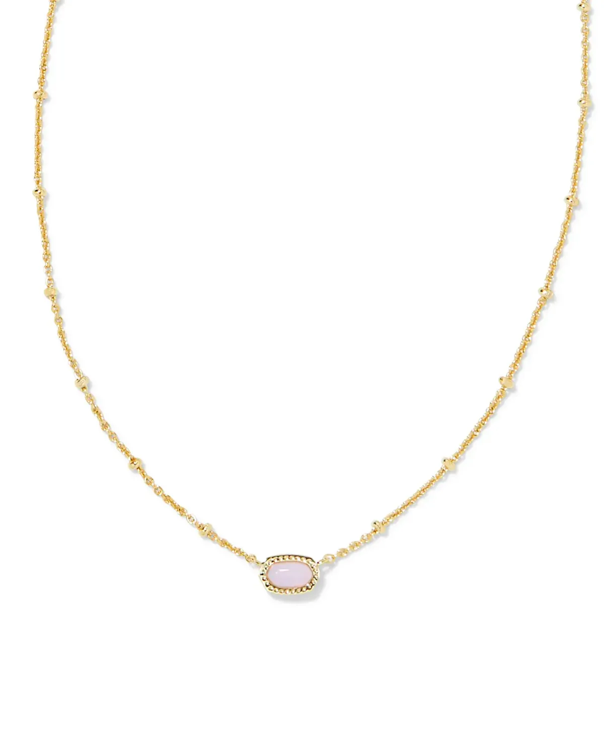 Mini Elisa Satellite Pendant Necklace Gold Pink Opalite Crystal