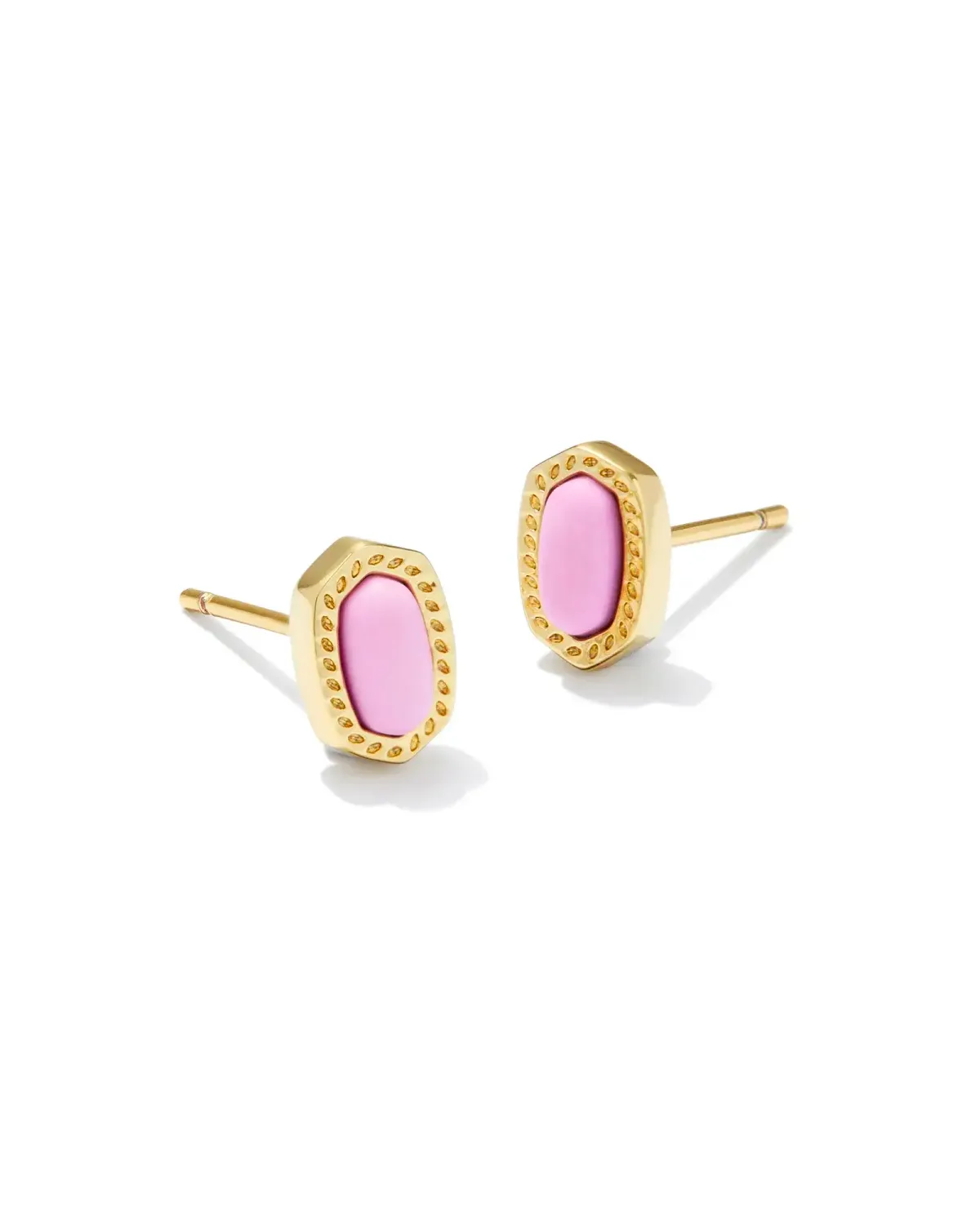 Mini Ellie Stud Earrings Gold Fuchsia Magnesite
