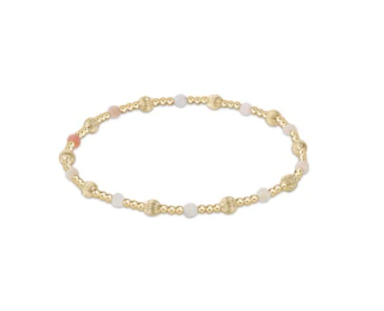 Dignity Sincerity Pattern 4mm Bead Bracelet Pink Opal
