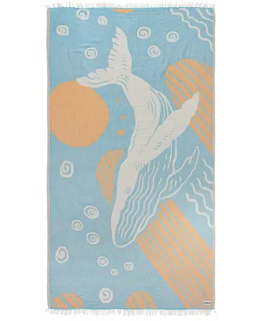 Blue Whale Turkish Beach Towel