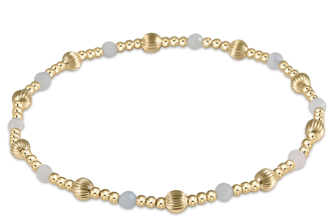 Dignity Sincerity Pattern 4mm Bead Bracelet Aquamarine