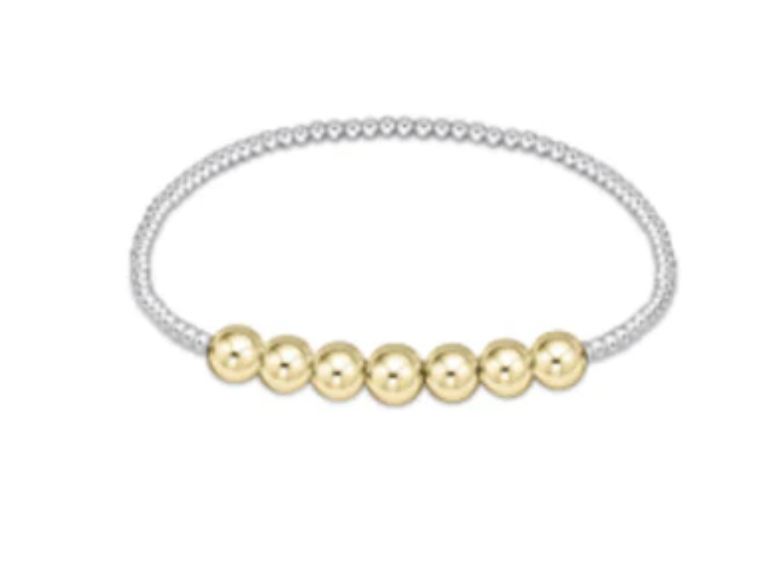 Classic Beaded Bliss 3mm Bead Bracelet 6mm Mixed Metal
