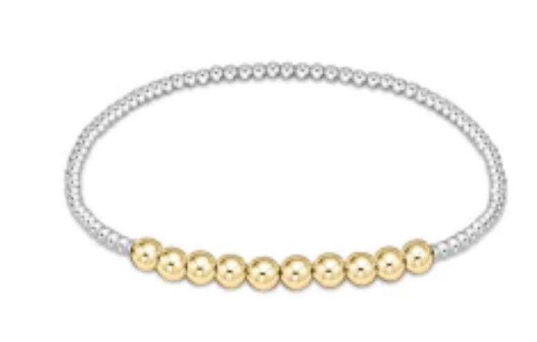 Classic Beaded Bliss 2mm Bead Bracelet 4mm Mixed Metal