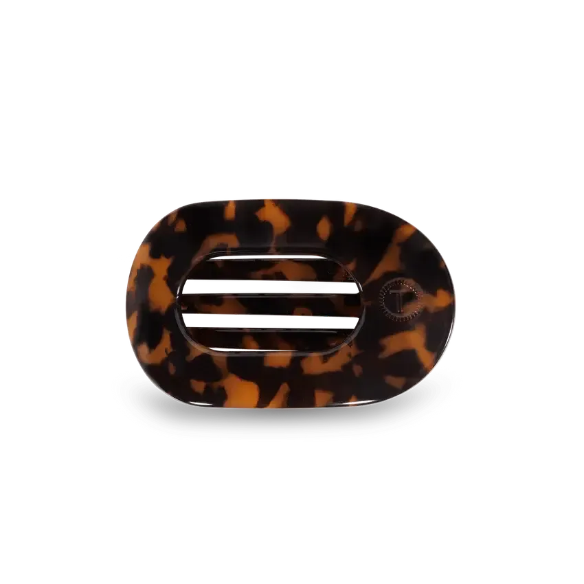 Small Flat Round Clip Tortoise