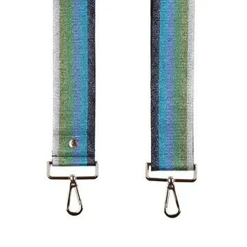Pom Pom Strap Blue Rainbow Glitter