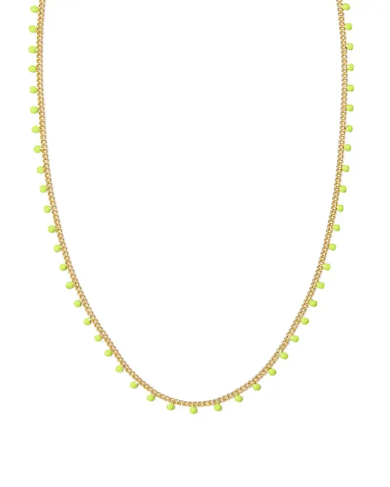 Kelsey Strand Necklace Gold Chartreuse Enamel